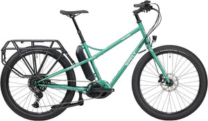 Surly Cargo Ebikes Surly Skid Loader Cargo Ebike - 27.5'' Steel Illegal Smile Green Medium