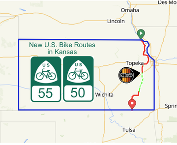 Two NEW U.S.Bike Routes Through Kansas Announced By Adventure Cycling Association