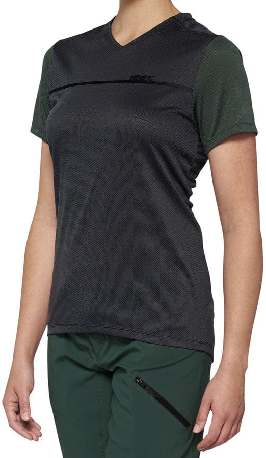 100% Cycling Jerseys Women's / Charcoal/Green / Small 100% Ridecamp Jersey