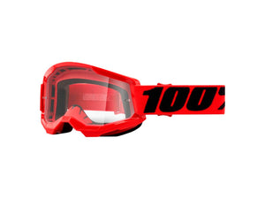 100% Eyewear Eyewear 100% Strata 2 Clear Lens Goggle Red/Black