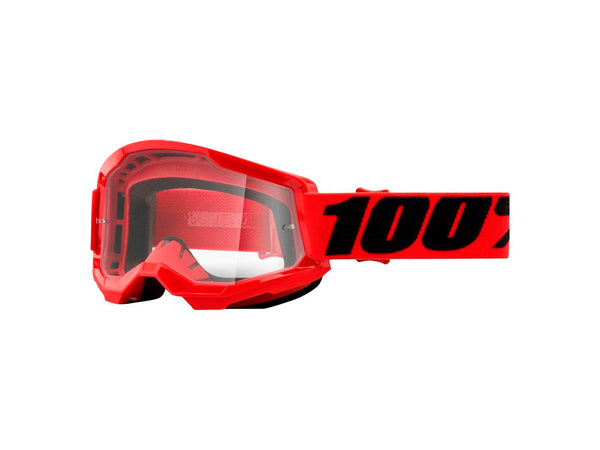 100% Eyewear Eyewear 100% Strata 2 Clear Lens Goggle Red/Black