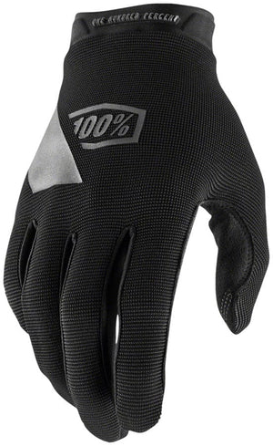 100% Gloves and Liners 100% Ridecamp Gloves - Black Full Finger Women's Large