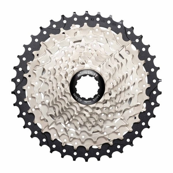 microSHIFT Sword Cassette - 10-Speed, 11-38t, Alloy Spider, Satin Nickel