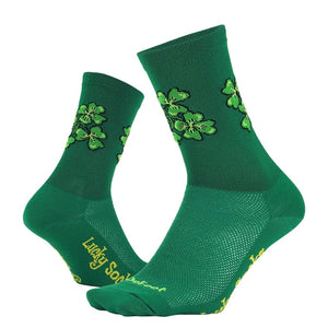 DeFeet Aireator 6" Lucky Socks 9.5-11.5 Green 