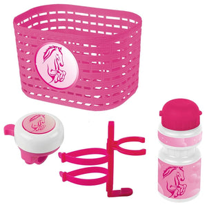 Ventura Horse Accessory Set Basket Front Pink Kit