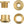 Wolf Tooth 1x Chainring Bolt Set - 6mm Dual Hex Fittings Set/4 Gold