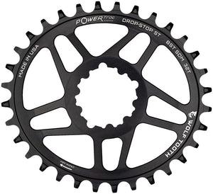 Wolf Tooth Elliptical Direct Mount Chainring - 30t SRAM Direct Mount For SRAM 3-Bolt Boost Cranks Requires Hyperglide+ Chain BLK