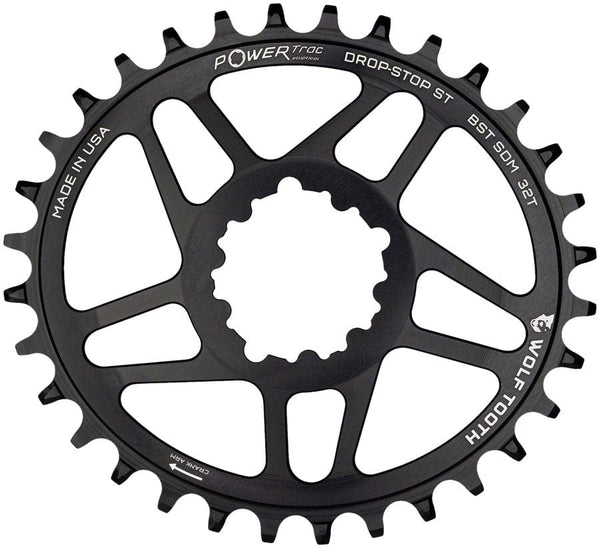Wolf Tooth Elliptical Direct Mount Chainring - 30t SRAM Direct Mount For SRAM 3-Bolt Boost Cranks Requires Hyperglide+ Chain BLK