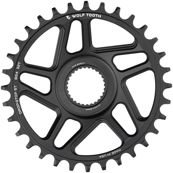 Wolf Tooth Bosch Gen 4 Direct Mount Chainring - Drop-Stop ST 32T Black