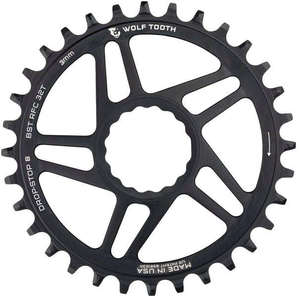 Wolf Tooth Direct Mount Chainring - 32t RaceFace/Easton CINCH Direct Mount Drop-Stop B For Boost Cranks 3mm Offset BLK