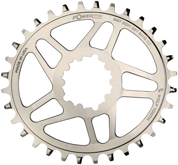 Wolf Tooth Elliptical Direct Mount Chainring - 32t SRAM Direct Mount For SRAM 3-Bolt Boost Cranks Use Hyperglide+ Chain Nickel Plated