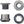 Wolf Tooth 1x Chainring Bolt Set - 6mm Dual Hex Fittings Set/4 Gun Metal