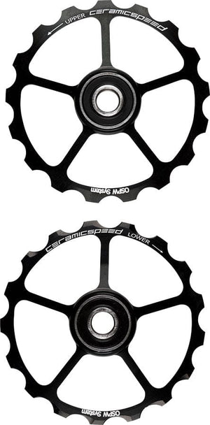 CeramicSpeed Oversized Pulley Wheels - 17 tooth Alloy Wheels Black
