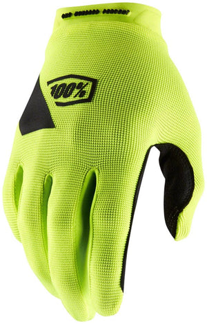 100% Ridecamp Gloves - Flourescent Yellow Full Finger Men's X-Large