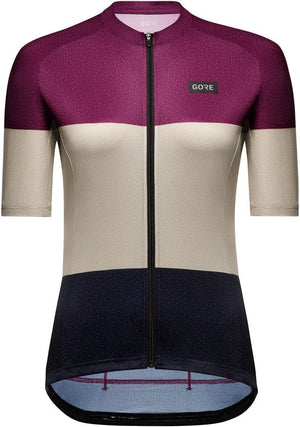 Gorewear Spirit Stripes Jersey - Purple/Beige Women's Small 4/6