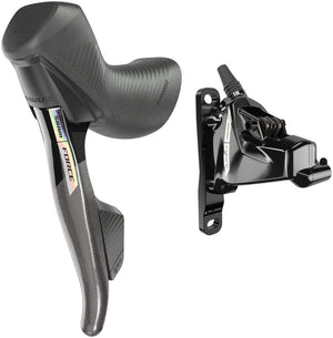 SRAM Force AXS HRD eTap Shift/Brake Lever Hydraulic Disc Brake Caliper - Left/Front Flat Mount 20mm Offset Iridescent Gray/Blk D2