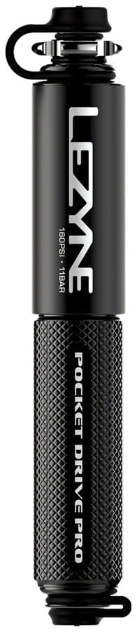 Lezyne Pocket Drive Pro Mini Pump - Aluminium 160psi Presta/Schrader With Mount BLK