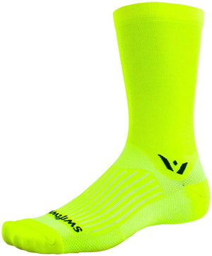 Swiftwick Aspire Crew Socks - 7" Hi-Viz Yellow X-Large
