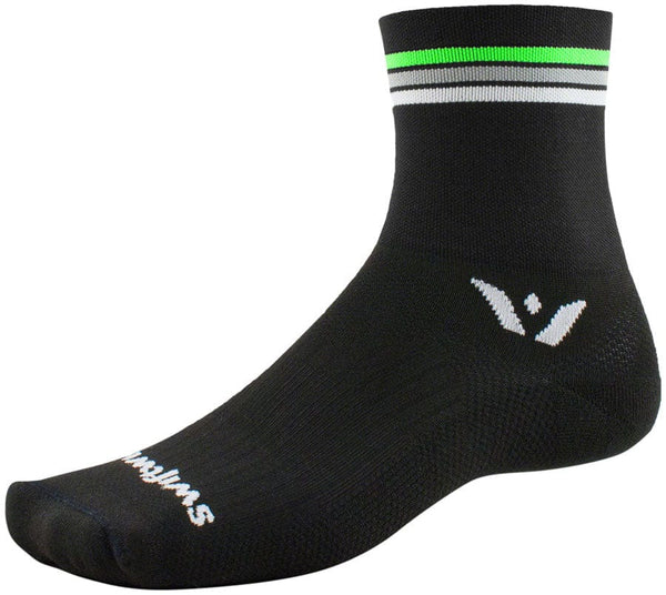 Swiftwick Aspire Four Socks - 4" Black Stripe Small