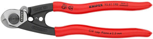 Knipex Wire Rope Shears - Polished Forged Steel 7 1/2"