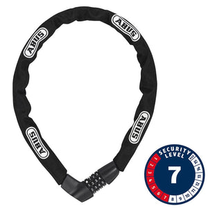 Abus Chain Locks 110Cm (3.6') / 7Mm Abus Tresor 1385 Chain Lock Combo 7mm - Black