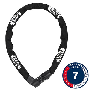 Abus Chain Locks 110Cm (3.6') / 7Mm Abus Tresor 1385 Chain Lock Combo 7mm - Black