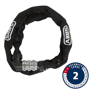 Abus Chain Locks 110Cm / 3.6' Abus 1200 Web Chain Lock Combo 4mm - Black