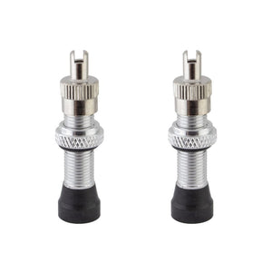 Alienation Tubeless Accessories Alienation Tubeless Alloy Schrader Valves Tubeless Schrader Valve 32mm 1 Pair 6g Silver <22mm