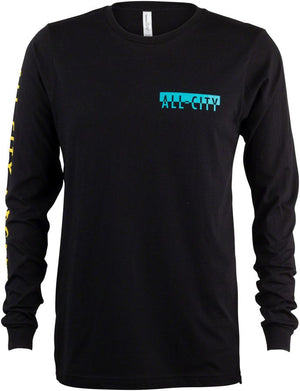 All-City Shirts All City Super Pro Long Sleeve Shirt - Black Red White Yellow Teal 2X-Large