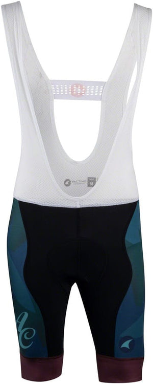 All-City Shorts All-City Night Claw Men's Bib Short - BLK Dark Teal Spruce Green Mulberry Large