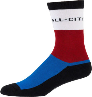 All-City Socks All-City Parthenon Party Sock - White Red Blue Black Small/Medium