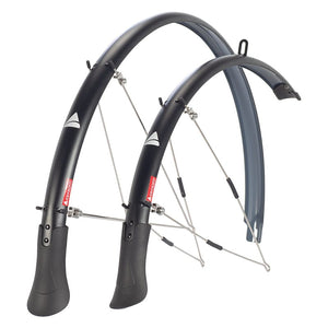 Axiom Fenders Axiom Flascheguard Fenders Pair Hybrid 700C x 41mm Polycarbonate Stainless Steel Matte Black 30mm / 1.20` 560g