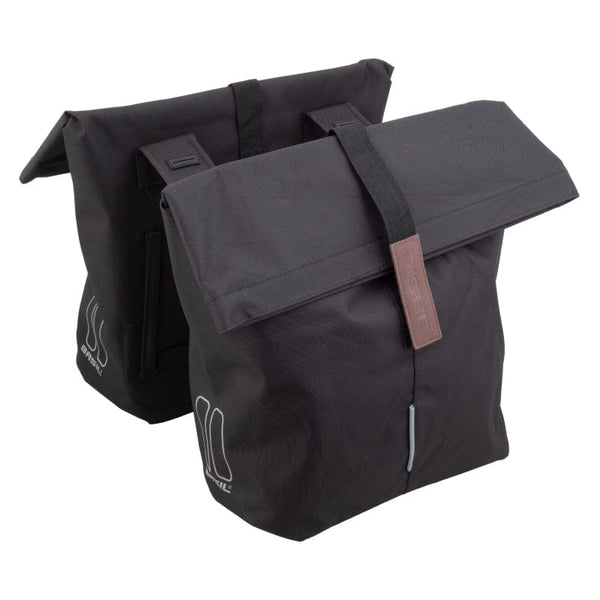 Basil Bags Basil City Double Pannier Bag UBS / Straps 11.8x7x19.4` 1708 c.i. Black