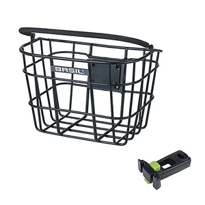 Basil Baskets and Accessories Basil Bremen Basket Front Aluminium Black