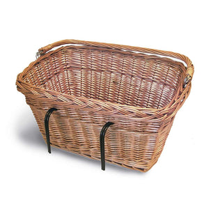Basil Baskets and Accessories Basil Davos Front/Rear Basket Varnished Natural
