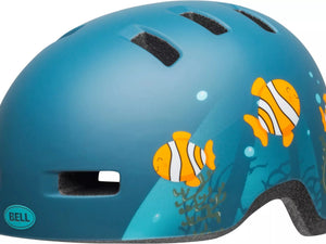 Bell Helmet Bell Lil Ripper Youth BMX/Skate Bike Helmet Clown Fish Matte Grey-Blue T (45 - 51 cm)