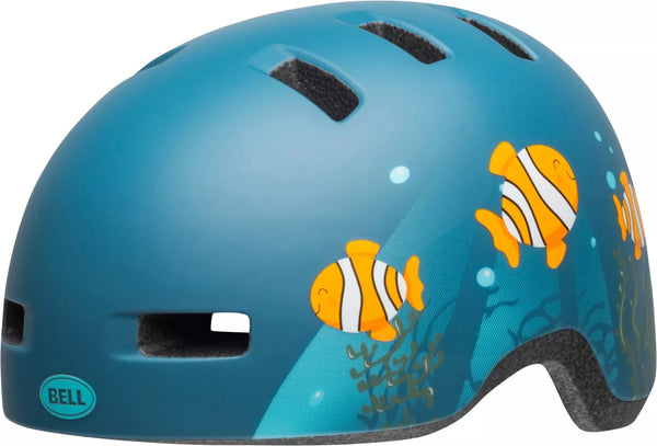 Bell Helmet Bell Lil Ripper Youth BMX/Skate Bike Helmet Clown Fish Matte Grey-Blue T (45 - 51 cm)