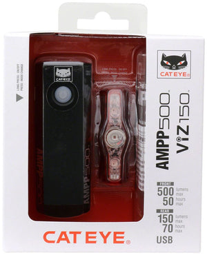 CatEye Headlight & Taillight Set CatEye AMPP500S / VIZ150 Headlight/Taillight Set