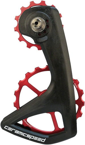 CeramicSpeed Cage Assembly CeramicSpeed OSPW RS Pulley Wheel System Shimano Dura-Ace 9250/Ultegra 8150  - Aluminum Pulley Carbon Cage Red