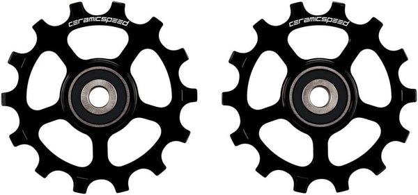 CeramicSpeed Pulley Assembly CeramicSpeed Pulley Wheels Shimano XT/XTR 12-Speed - 14 Tooth Coated Races Alloy BLK