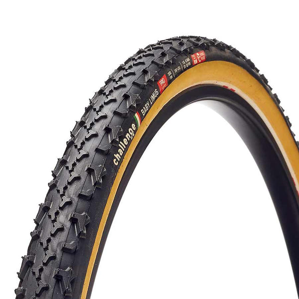 Challenge Tires Challenge Baby Limus Pro Tire 700x33C Folding Tubular Natural SuperPoly PPS 300TPI Tanwall