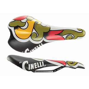 Cinelli Saddles Araldo / Black Cinelli Crest Saddle - CrMo Rail