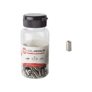 Clarks Cables and Housing Clarks Cable Ferrules Brake 5mm Alloy Silver Bottle of 200