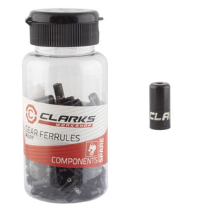 Clarks Cables and Housing Clarks Cable Ferrules Gear 4mm Alloy Black Bottle of 150