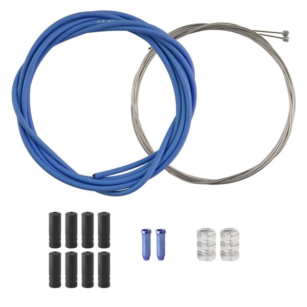 Clarks Cables and Housing Clarks Stainless Steel Sport Gear Kit Front and rear 2500mm/2275mm 4mm/1.1mm SS Blue MTB/Road