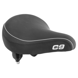 Cloud-9 Saddles Cloud-9 Cruiser Contour Cruiser Steel Multi-Stage Foam Soft Touch Vinyl Coil Spring Black 11.25x11`