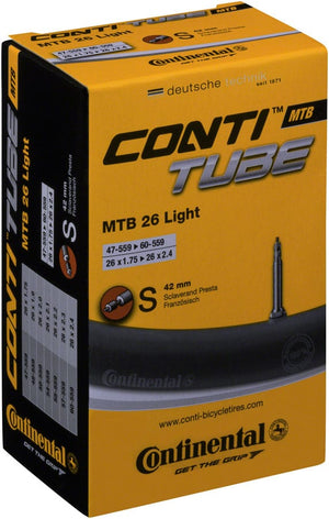 Continental Tube Continental Light Tube - 26 x 1.75 - 2.5 42mm Presta Valve