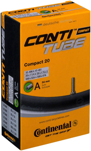 Continental Tube Continental Standard Tube - 20 x 1-1/4 - 1-3/4 34mm Schrader Valve