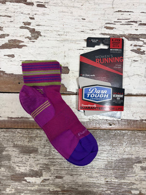 Darn Tough Socks Darn Tough Women's Vertex 1/4 Ultra-Light Running Socks - Clover, Large