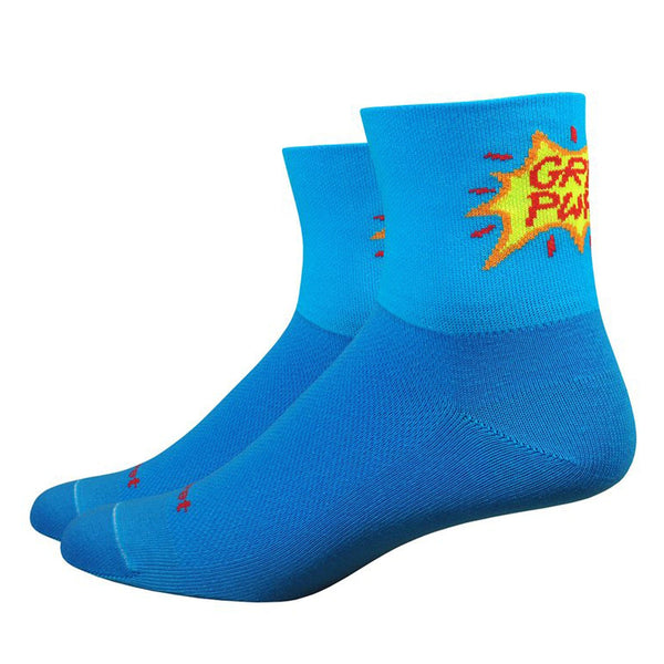 DeFeet Socks DeFeet Aireator 3" Girl Power Womens Socks 5-7 Blue/Yellow